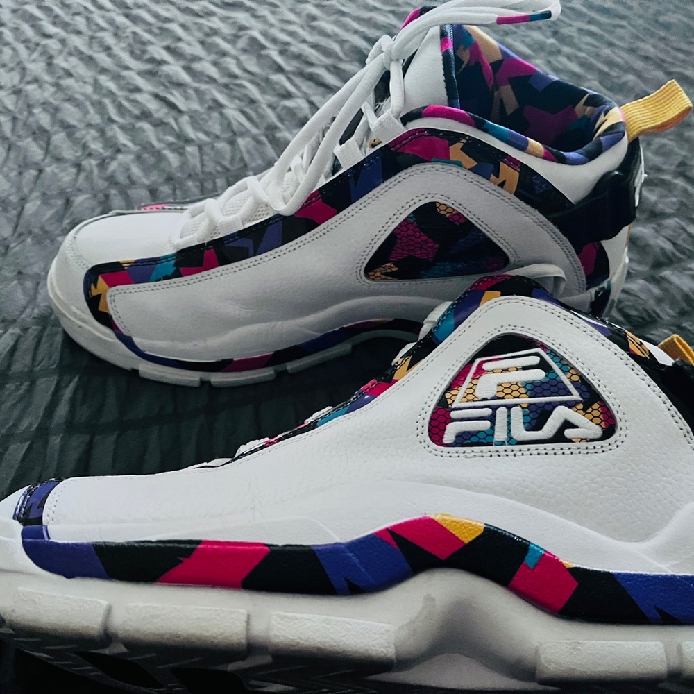Fila White Multicolor High-Top Sneakers